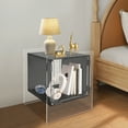thumbnail image 4 of Modern Acrylic Nightstand Side Table with Storage Shelf Clear Bedside Table End Table for Living Room Bedroom (Black), 4 of 12