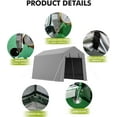 thumbnail image 5 of Portable Storage Shelter Shed 7x12 FT, Outdoor Portable Carport with Roll-Up Zipper Door, Waterproof, UV Resistant Storage Tent for Motorcycles, Bicycles, Firewood, Utility Room, 5 of 7