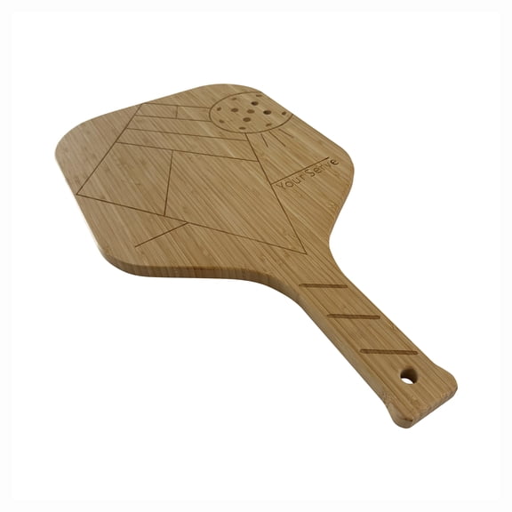 Fox Run Your Serve Pickleball Paddle Charcuterie Board, 14.5" x 7.5" Bamboo Cheese Serving Boards