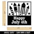 thumbnail image 2 of Happy July 4th Independence Day With Fireworks Self-Inking Rubber Stamp Ink Stamper - Orange Ink - Small 1 Inch, 2 of 7
