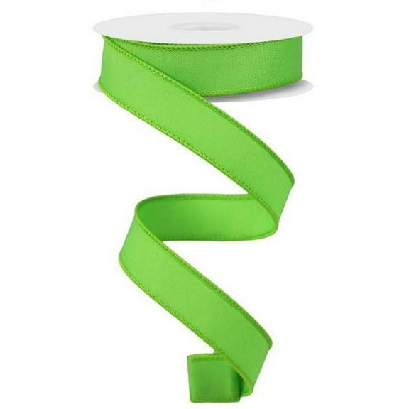 7/8" Diagonal Weave Ribbon: Lime Green (10 Yards)