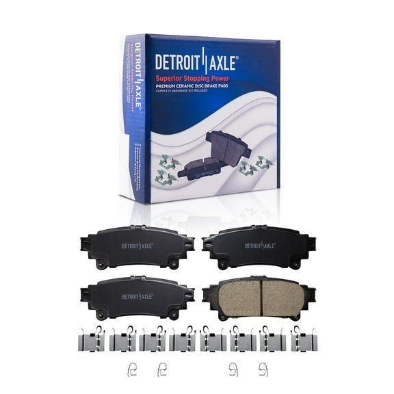 Detroit Axle - Rear Ceramic Brake Pads for Toyota Highlander Sienna Lexus GS200t GS350 GS450h IS200t IS250 IS300 IS350 RC200t RC300 RC350 RX350