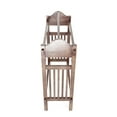 thumbnail image 3 of Wooden Mission Style Quilt Rack with 3 Hanging Bars on Scrolled Top, Brown- Saltoro Sherpi, 3 of 5