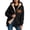 Black, variant on Womens Sherpa Lined Sweatshirts Winter Warm Halloween Printed Zip Up Drawstring Hoodies with Pockets Casual Soft Comfortable Fleece Jackets