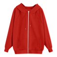 thumbnail image 5 of Hoodies for Women Hoodie Fashionable Casual Solid Zipper Inner Rabobs Sleeve Sweatshirt Hemlock, 5 of 7