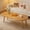Walnut Color, variant on Coffee Table with Cloud Shape and Wavy Edge, 38.6 in Low Sofa Table for Small Living Room