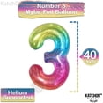 thumbnail image 2 of czcpp-, Giant Jelly Rainbow 3 Balloon Number - 40 Inch | Number 3 Balloon, 3rd Birthday Girl Decorations | 3rd Birthday Balloons, 3 Year Old Birthday Decorations Girl | 3 Balloons for Birthdays, 2 of 4