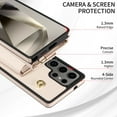 thumbnail image 6 of for Samsung Galaxy S25 Ultra Magnetic Back Flip Wallet Case with Card Slots, PU Leather + TPU Full Body Protection, with Shoulder Strap & Wrist Strap, Classic Kickstand Protective Rugged Cover, Beige, 6 of 11