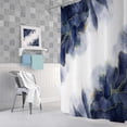 thumbnail image 4 of Navy Blue and Gold Marble Shower Curtain, Modern Abstract Dark Blue Purple White Fabric Shower Curtains Set for Bathroom Decorative Cute Ombre Restroom Decor Accessories with Hooks 72X75 Inch, 4 of 7