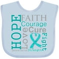 thumbnail image 3 of Inktastic Ovarian Cancer Hope Faith Motto Boys or Girls Baby Bib, 3 of 4