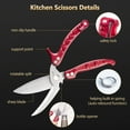 thumbnail image 4 of Muerk Kitchen Scissors, Kitchen Shears Household Barbecue Scissors Poultry Shears, Stainless Steel Food Cooking Scissors Ultra Sharp Utility for Chicken, Bone, Meat, Turkey, Fish Thanksgiving Christma, 4 of 9