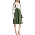 thumbnail image 2 of INSPIRE CHIC Women's Cute Suspender Skirt High Waist Overall Corset Skater Skirt Short Mini Dress XL Army Green, 2 of 7