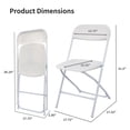 thumbnail image 4 of 8 Pack Folding Chairs with Steel Frame 650lb. Capacity for Conference, Outdoor and Indoor Event, White, 4 of 12
