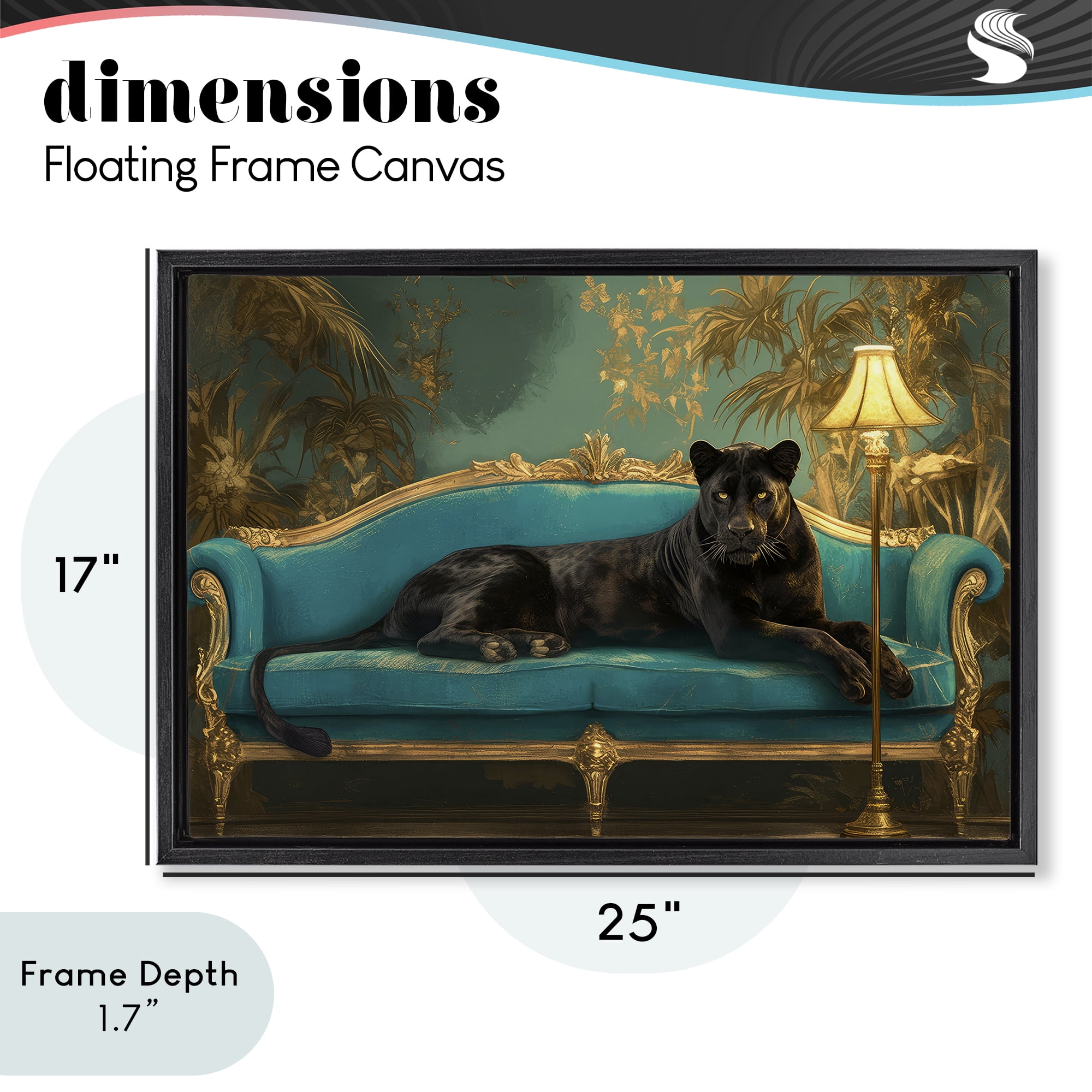 Stupell Industries Exotic Lounging Panther Black Framed Floater Canvas Wall Art, design by Tina LeCour