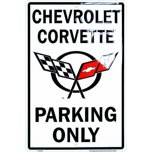 Hangtime Corvette Aluminum Parking Sign 8 x 12 inches