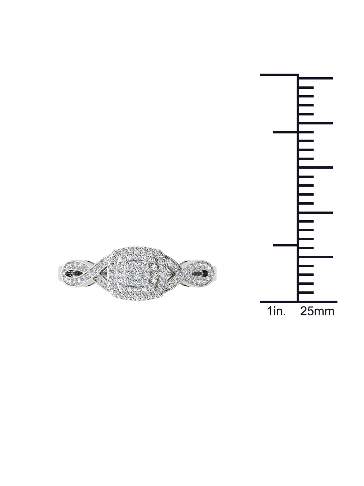 1/4Ct TDW Diamond 10K White Gold Criss-Cross Engagement Ring