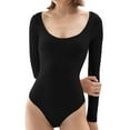 thumbnail image 4 of TAIAOJING Women Yoga Jumpsuits Workout Crew Neck Long Sleeve Bodysuit Comfortable Against The Skin Tops Body Suits Clothing, 4 of 5