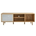 thumbnail image 6 of Media TV Stand Console Table, Brown Oak, Wood, Metal, Industrial Living Room Lounge Cafe Lobby Hospitality Restaurant, Modern Contemporary HB34581, 6 of 10
