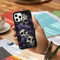thumbnail image 5 of Purple Flower Skull Skeleton for iPhone XR 7 8 SE 11 12 13 Mini 13 14 15 16 Pro Max Case, Cute Aesthetic Death Gothic Shock-Absorbent Protective,Black, 5 of 6