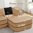 thumbnail image 4 of 77'' Oversized Double Chaise Lounge Sofa, Teddy Fabric Sectional Upholstered Boneless Sofa Bed, Comfy Cloud Couches for Living Room, Sleeper Loveseat Reading Chairs, No Assembly,, 4 of 10