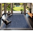 thumbnail image 6 of Outdoor Rug  8x10 Bordered Navy Blue Gray Modern Area Rugs For Indoor And Patios Porches Waterproof Washable Porch Deck Outside Carpet (bordered 8 X 10), 6 of 9