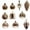 Bronze, variant on HBBKVI 12Pcs Various Shape Christmas Ornaments Bronze, Reusable Plastic Christmas Ball Ornaments for Tree and Party Decor