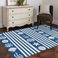 thumbnail image 3 of Striped Area Rugs 4x6 ft Ocean Navy Blue Starfish Shell Jellyfish Coral Washable Rug Non Slip Indoor Carpet Absorbent Floor Mat for Living Room Bedroom Dining Room, 3 of 9
