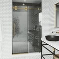 thumbnail image 5 of VIGO Elan 52 to 56 in. W x 74 in. H Sliding Frameless Shower Door in Matte Brushed Gold with 3/8 in. (10mm) Clear Glass, 5 of 15