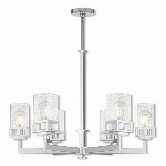 Modern Traditional Six Light Chandelier-Polished Chrome Finish Bailey Street Home 218-Bel-2513180