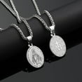 thumbnail image 7 of APSVO Silver Saint St Virgin Mary Necklaces for Men Boys Stainless Steel Medal Pendant Chain Christian Religious Catholic Birthday First Communion Graduation Fathers Day Jewelry Gifts Teen Dad Kid, 7 of 7