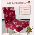 thumbnail image 5 of 4, 6, 8 Pack Red Christmas Dining Chair Covers, Snowflakes Chair Covers for Dining Room, Printed Dining Room Chair Slipcovers Set of 4, 6, 8, 5 of 6