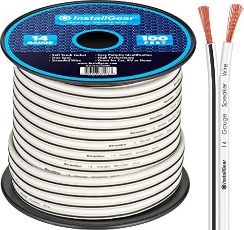 Clear InstallGear 14 Gauge AWG 30ft Speaker Wire Cable 