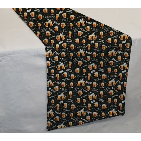 

Beer or Wine Table Runner by Penny s Needful Things (6 Feet Long - STRAIGHT) (Cheers to Beer)