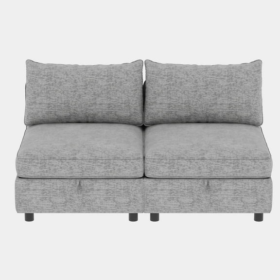 Jopath 32" Modular Storage Loveseat Sofa, Convertible Loveseat Sleeper Couch, Modern Upholstered Loveseat Sofa with Fabric for Living Room, Gray