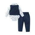 thumbnail image 2 of Baby Boy Clothes Suit Newborn 0-18 Months Waistcoat Print Dress Shirt Pants Bowtie Formal Outfits, 2 of 14