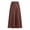 A406 Brown, variant on Women's Linen High Waisted Midi A-Line Skirt Polka Dot Pattern Silky Satin Fabric Elegant High Rise Flowy Swing Skirt For Office Work Wedding Guest Date