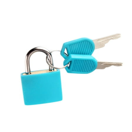 Small Mini Strong Steel Padlock Travel Suitcase Diary Lock with 2 Keys
