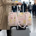 thumbnail image 4 of Garronmavis Cute Cat Print Large Quilted Duffle Bag for Women, Lightweight Weekender Travel Overnight Gym Dance Carry On Tote Bag with Luggage Sleeve, 4 of 7