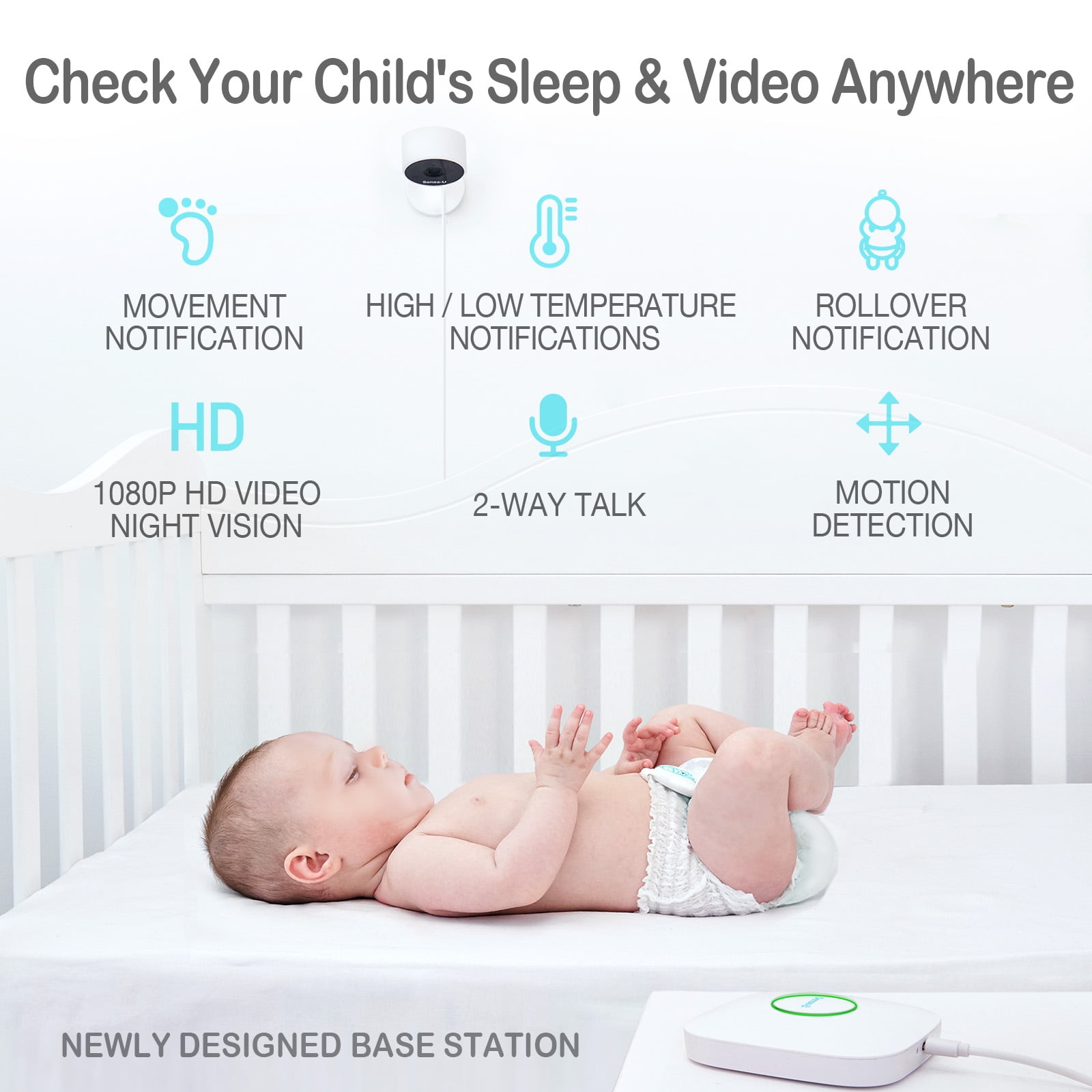 Sense U Smart Baby Monitor 3+Camera, Audio, Video Baby Monitor