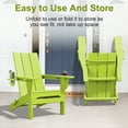 thumbnail image 3 of JUSTLET Outdoor Patio Chair, HDPE Folding Adirondack Chair Set of 2, Apple Green, 3 of 9