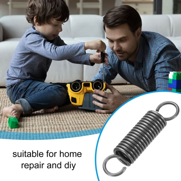 Uxcell Extension Spring – 2.5mm Wire Dia, 18mm OD, 115mm Free Length, Steel Dual Hook Tension Spring For Furniture, Garage Doors, Appliances