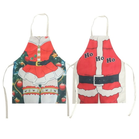 

Qumonin 2Pcs Christmas Bib Aprons - Santa Claus Costumes for Cooking & Gardening