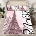 thumbnail image 2 of Homewish Paris Eiffel Tower 3pcs Twin Sheet Sets for Teens Girls Boys,Romantic Valentine Twin Fitted Sheet,Black Pink Breathable Flat Sheet,Ultra Soft Home Decor, 2 of 7