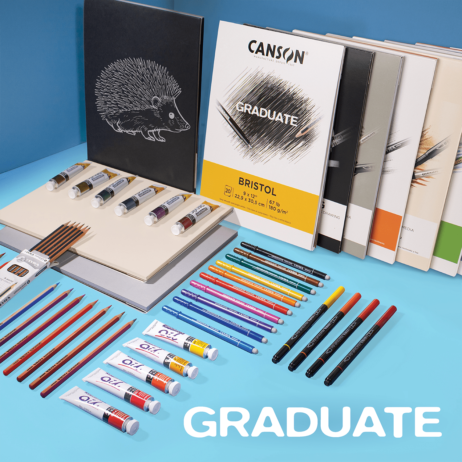 Canson Graduate Watercolor Paper Jumbo Pad, Heavyweight 141lb/300gsm, 40 Sheets, White, 9x12 in, Art Students & Teens