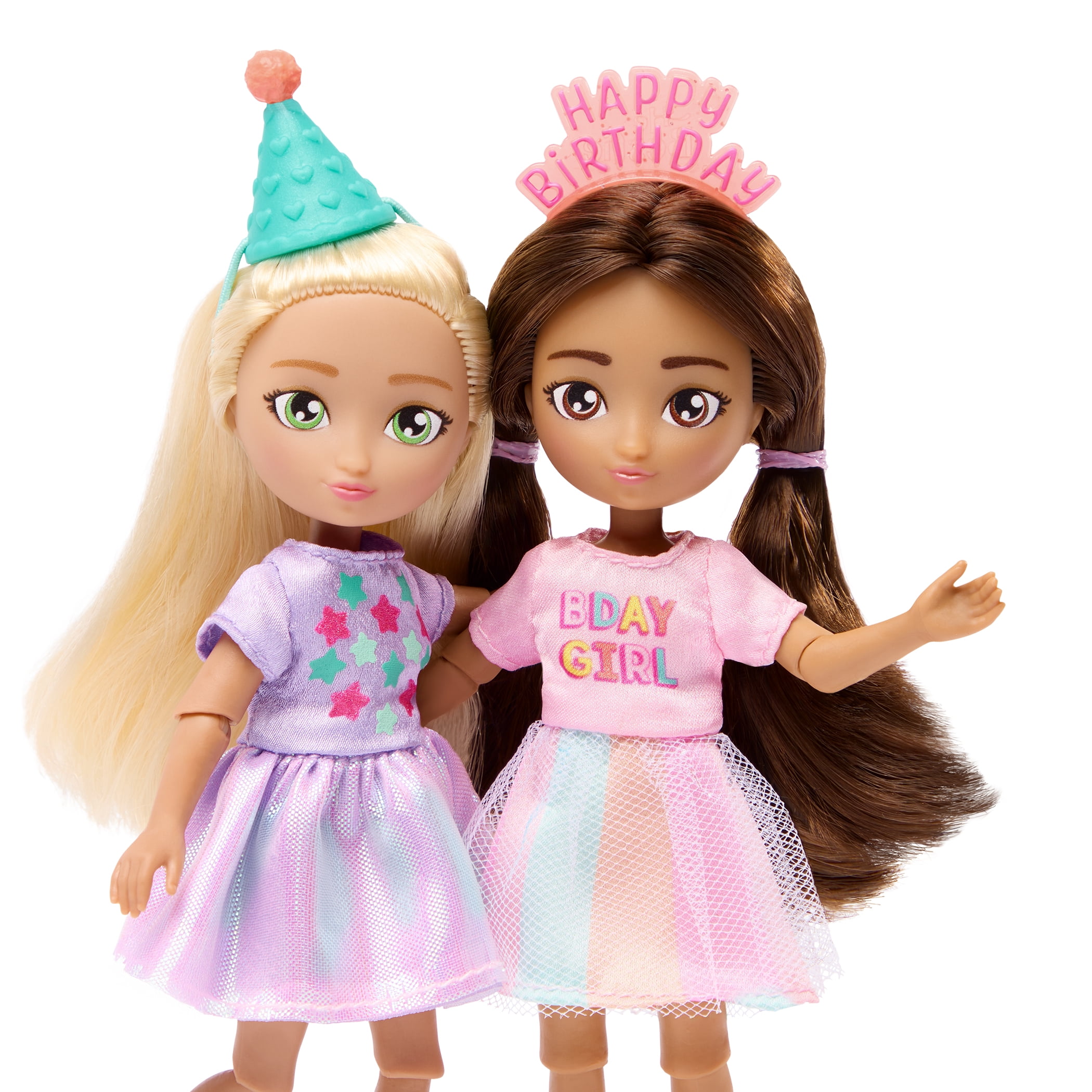 Hey Bestie - Dolls & Accessories- 2 Birthday Party Dolls Emma & Camila - 20 pieces