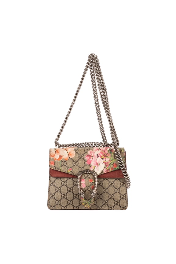 Pre-Owned Gucci Beige/Red Dionysus Mini Shoulder Bag Supreme Coated Canvas/Suede Leather