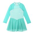 thumbnail image 4 of YONGHS Kids Girls Mesh Long Sleeve Figure Skating Dress Ballet Dance Leotard 4-16, 4 of 7