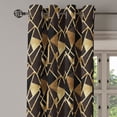 thumbnail image 3 of Ambesonne Marble Print Grommet Curtain, Triangle Art Geometric, 50"x96", Dark Chestnut Brown and Amber, 3 of 5