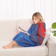 thumbnail image 4 of Blue Red Gold Marble Pattern Blanket Hoodies for Kids 6-13YR Oversize Wearable Blanket Hoodies for Boys Girls Teens, 4 of 7
