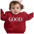 thumbnail image 2 of Rggeeun Girls Child Sweaters Floral Embroidery Design Hand Embroidered Pure Knit Crew Neck Long Sleeve For Delicate Soft And Comfortable Baby Kids Trendy Pullover,Red,6-7 Years, 2 of 3